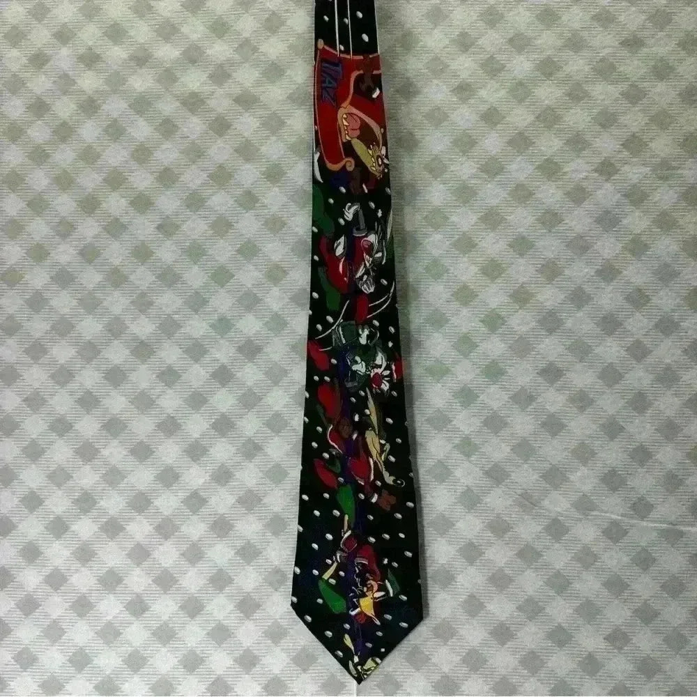 Vintage 1993 Looney Tunes Mania Christmas Neck Tie